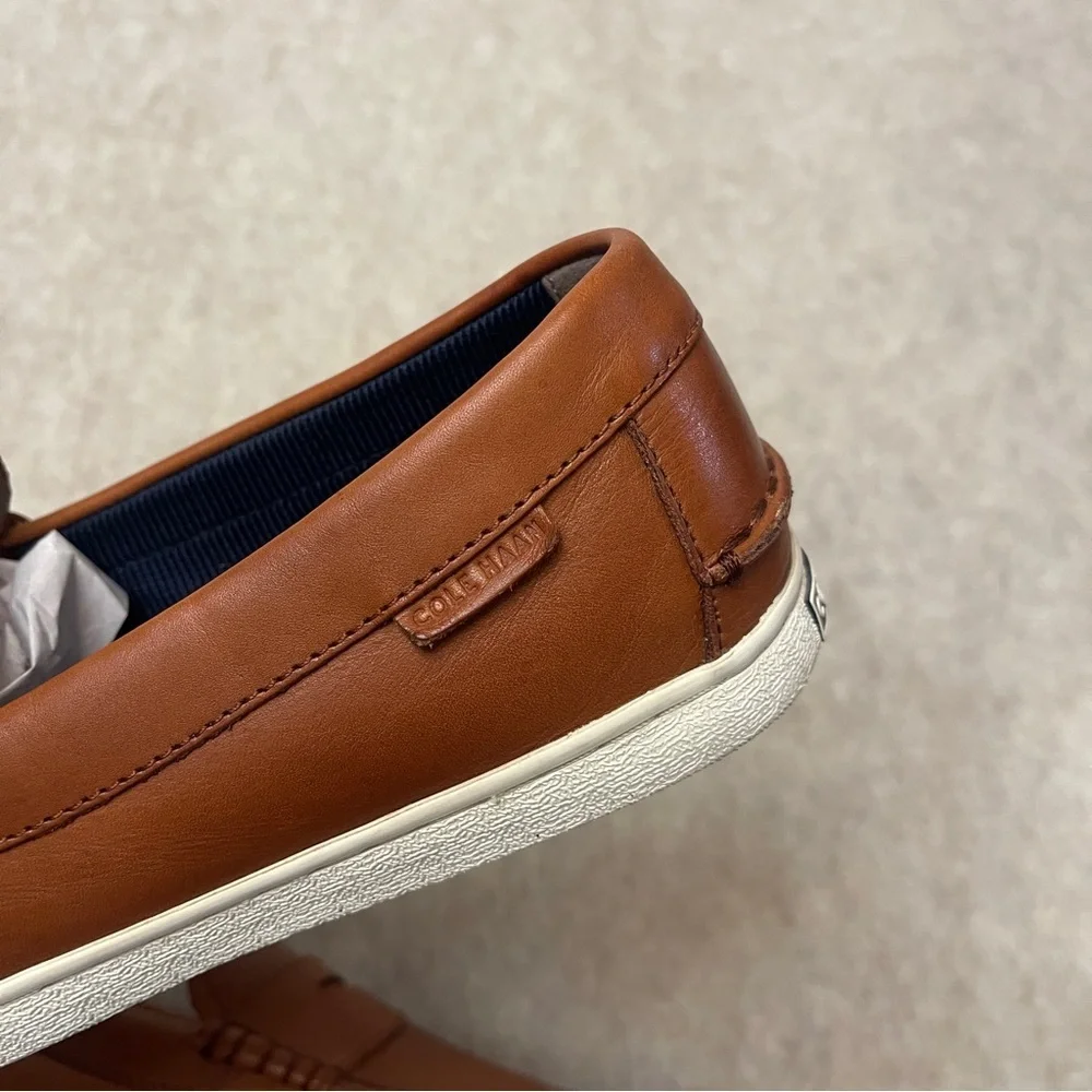 Cole Haan Nantucket Brown Leather Slip On Penny Loafers Rubber Sole Mens Size 11
